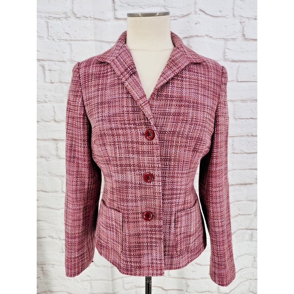 Jaclyn Smith Pink Tweed Blazer Office‎ Preppy Jacket Elle Woods Professional 10